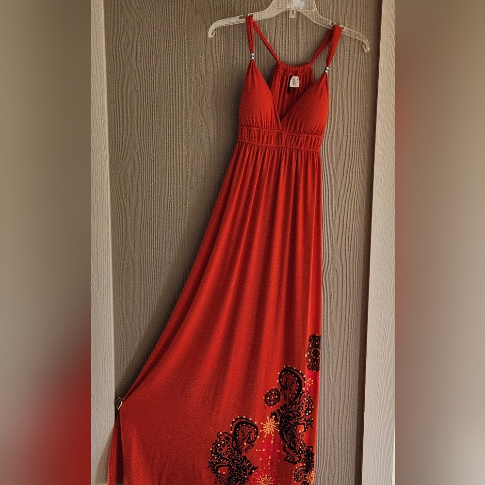 New Directions Orange Maxi Dress